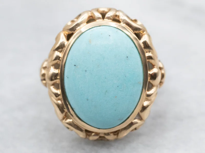 Coral inlay rings-Antique Ostby and Barton Gold Filigree Turquoise Cocktail Ring