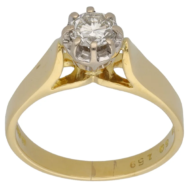 Bird motif rings-18ct Gold 0.50ct Diamond Solitaire Ring Size N