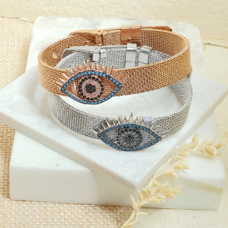 Simple modern bracelets-Eye-Shaped Evil Eye Watch Belt