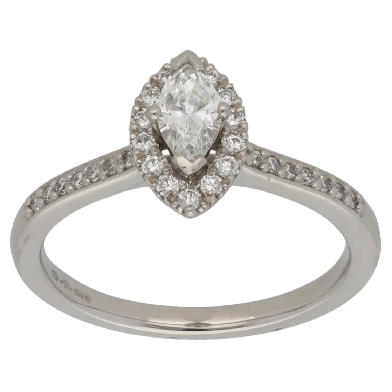 Oversized cocktail rings-Platinum 0.45ct Diamond Cluster Ring Size N