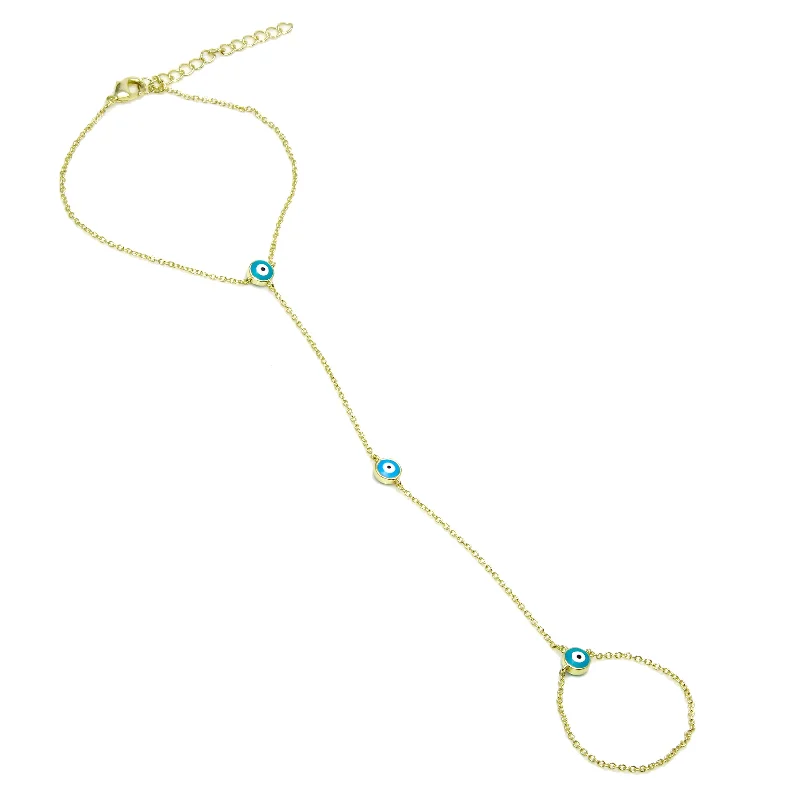 Spring clasp bracelets-Round Enamel Eye Hand Chain