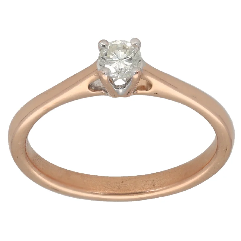 Forever band rings-18ct Rose Gold 0.15ct Diamond Solitaire Ring Size K