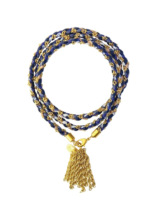 Citrine bead bangles-Round About Rope in Navy