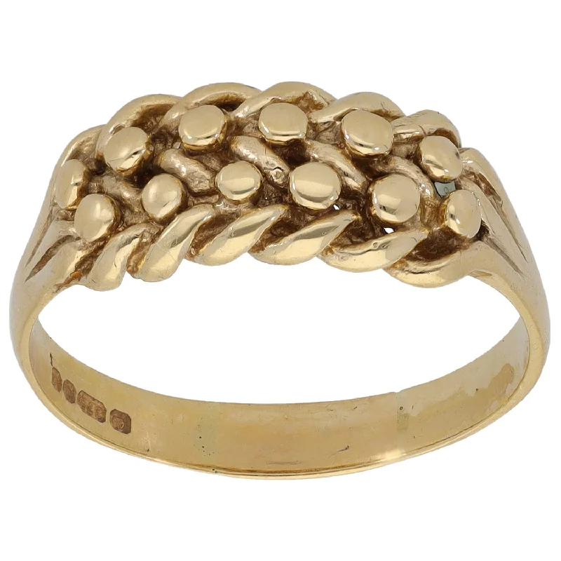 Daisy rings-9ct Gold Keeper Ring Size U