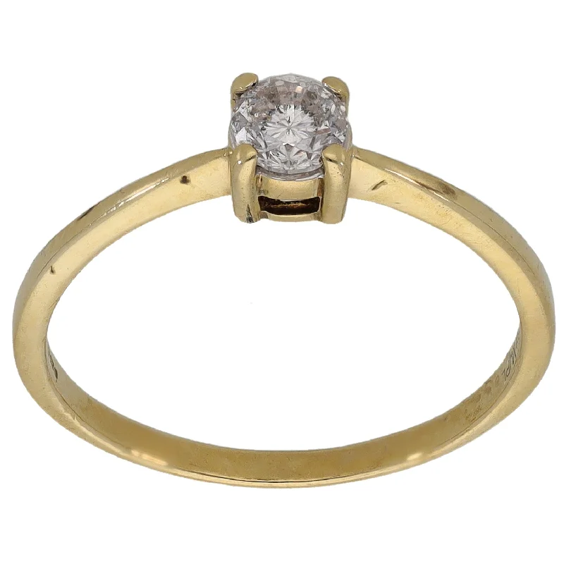 Tiny wing rings-9ct Gold 0.30ct Diamond Solitaire Ring Size O