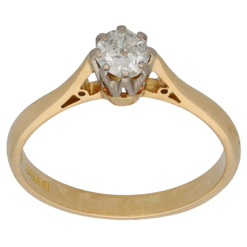 Retro cameo rings-18ct Gold 0.35ct Diamond Solitaire Ring Size K