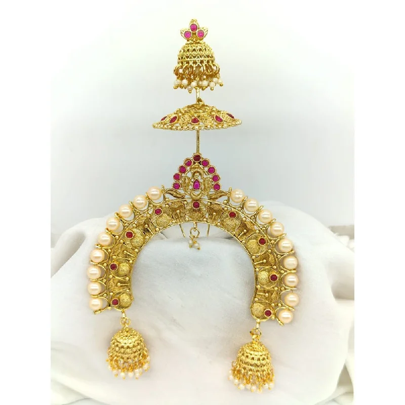 Radiant star brooches-Akruti Collection Gold Plated Kundan Hair Brooch