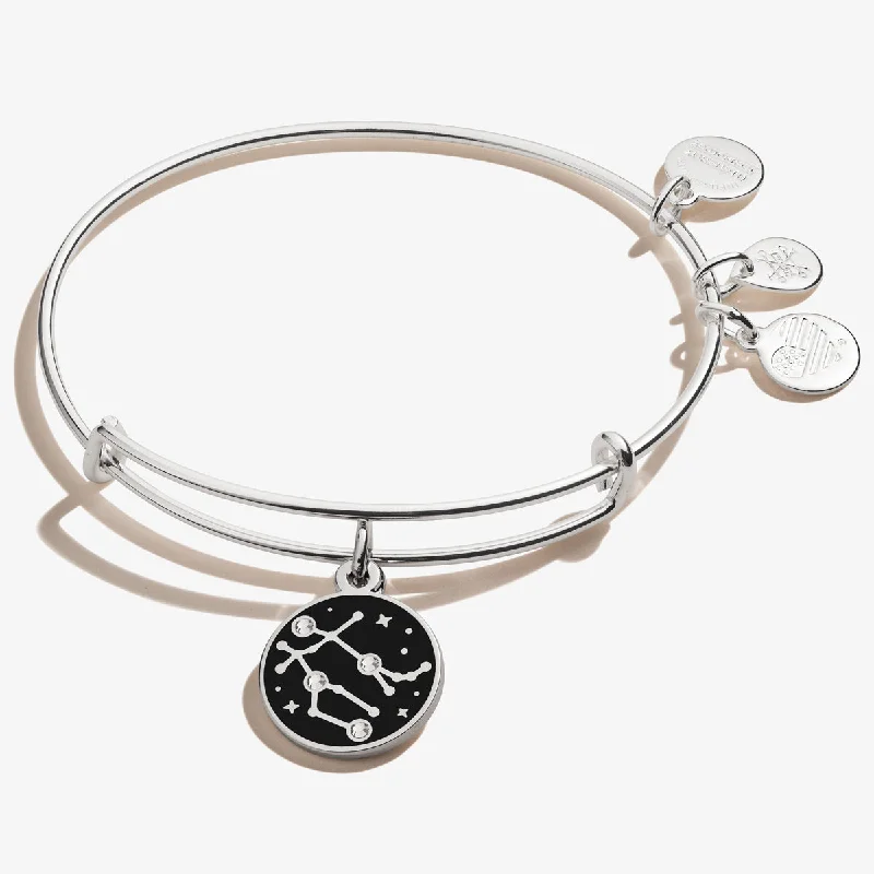 Stretch bangle bracelets-Gemini Zodiac Charm Bangle