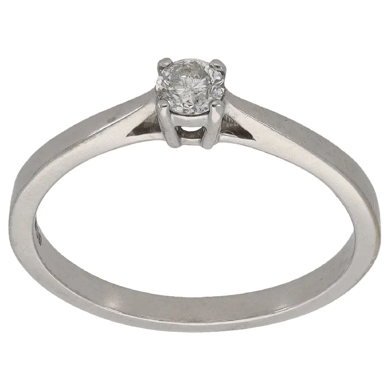 Ethnic pattern rings-18ct White Gold 0.15ct Diamond Solitaire Ring Size M