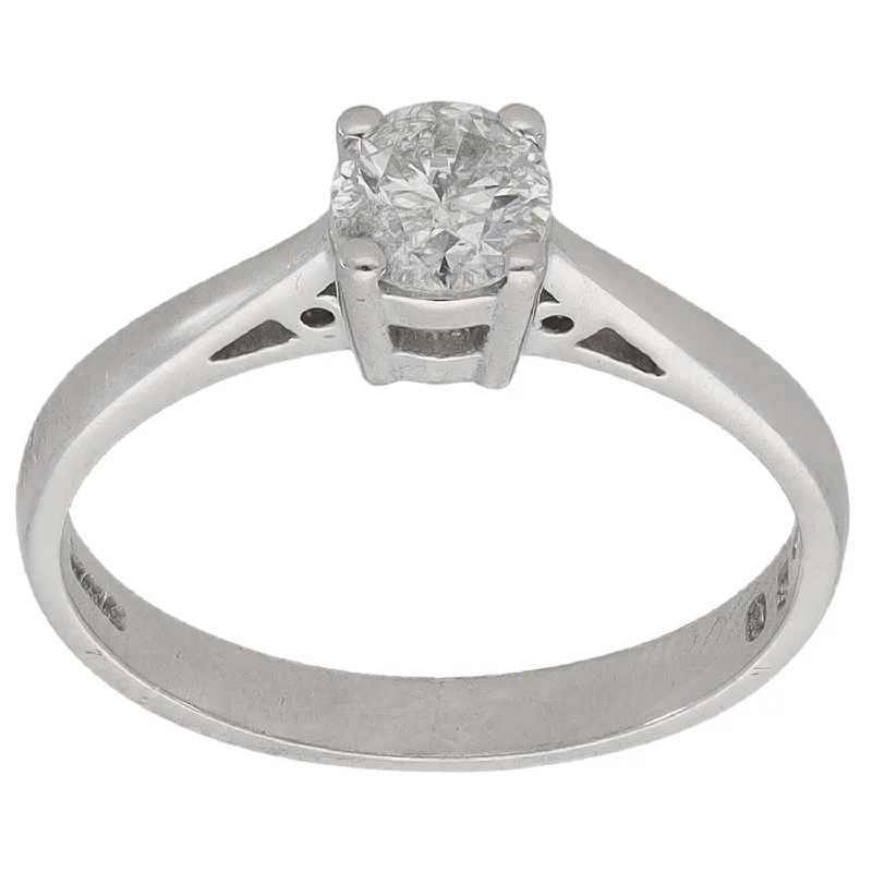 Uneven rings-18ct White Gold 0.50ct Diamond Solitaire Ring Size M