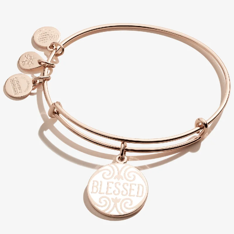 Simple modern bracelets-'Blessed' Charm Bangle