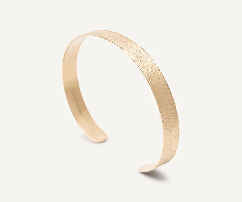 Crafted artisan bangles-18K Yellow Gold Unisex Bangle, Large Width