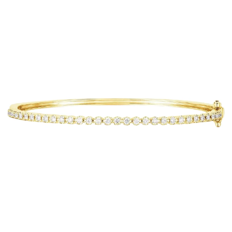 Rough cuff bracelets-Single Diamond Bangle