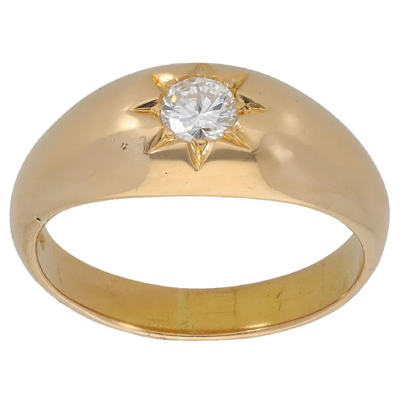 Glittering crystal rings-18ct Gold 0.40ct Diamond Solitaire Ring Size U