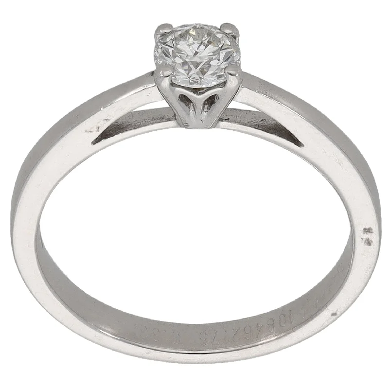 Pentagon shape rings-18ct White Gold 0.33ct Diamond Solitaire Ring Size K