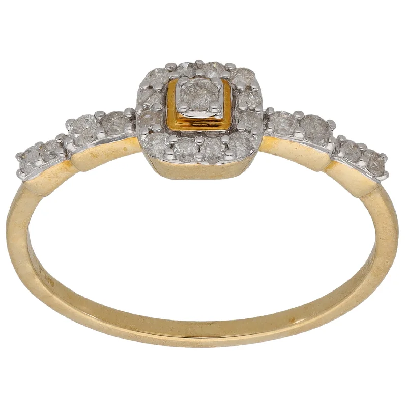 Linked design rings-9ct Gold 0.24ct Diamond Dress/Cocktail Ring Size U