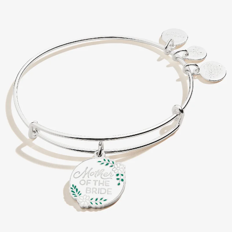 Glittering diamond bracelets-'Mother of the Bride' Charm Bangle