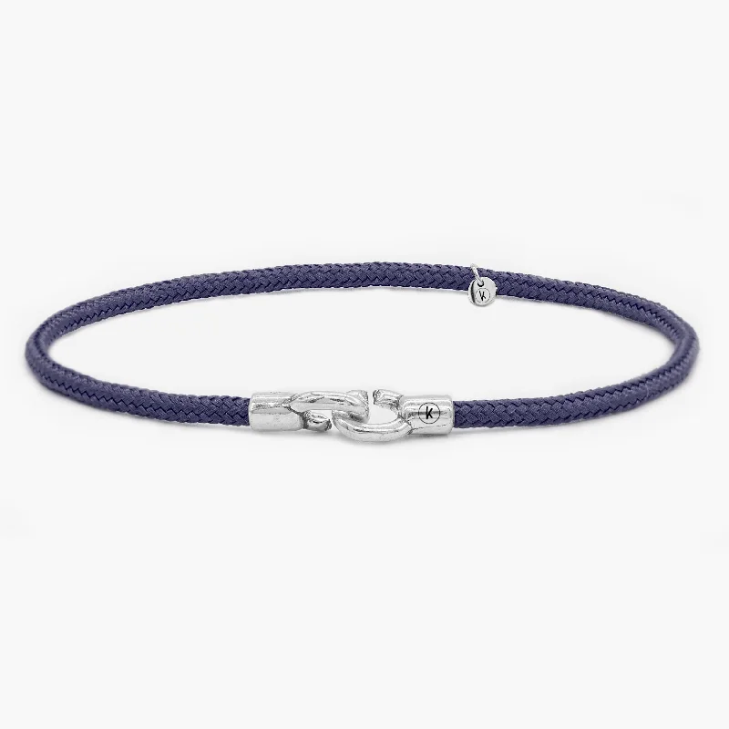 Natural form bracelets-3m Sailing Cord With Sterling Silver Lock (Night Blue)