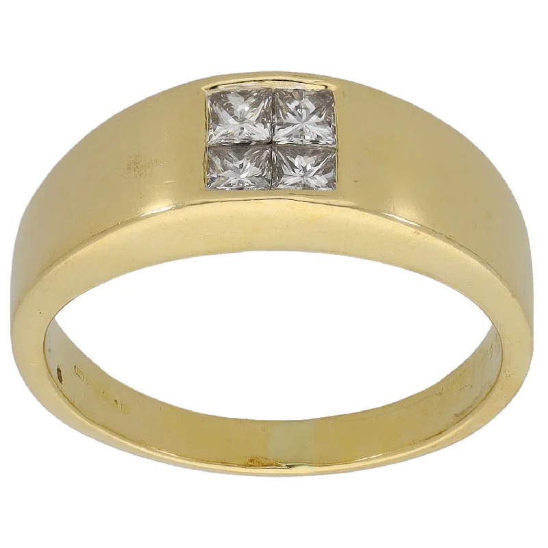 Wide stone rings-18ct Gold 0.40ct Diamond Dress/Cocktail Ring Size P