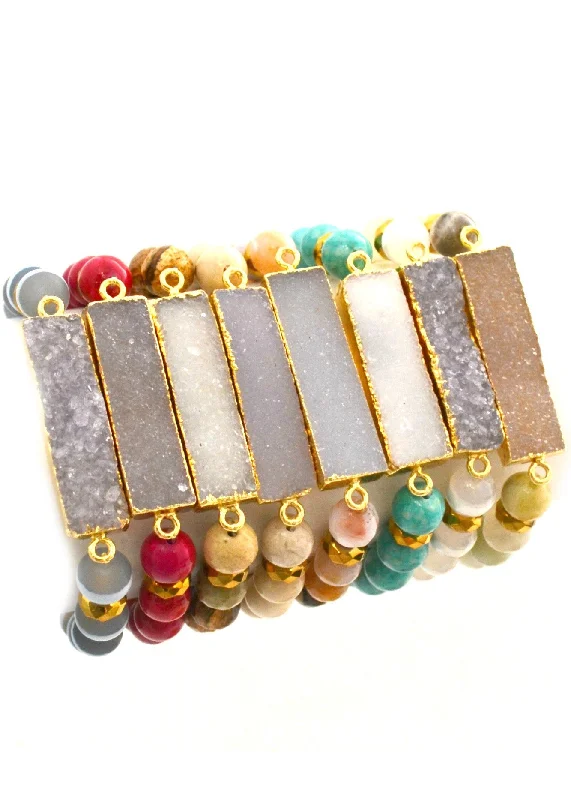 Uneven bangles-Druzy Bar